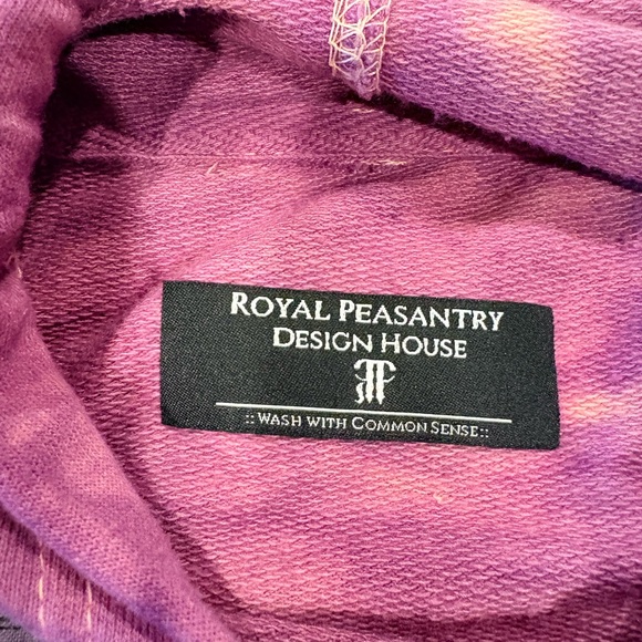 Purple Tie-Dye Hoodie with Graphic, Size M - Picture 2 of 4